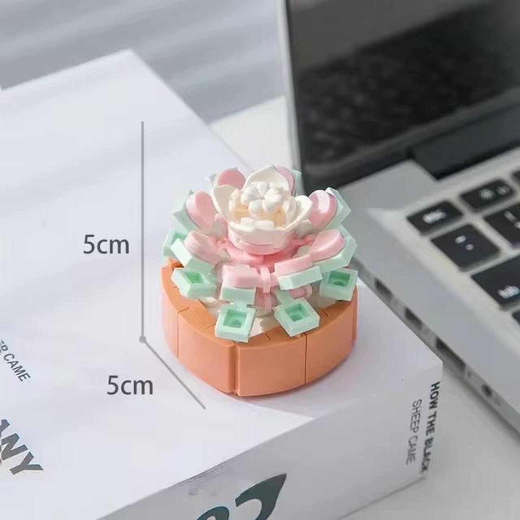 Wizardi Special Leaf Jade Butterfly Building Brick Mini Potted Plants Set